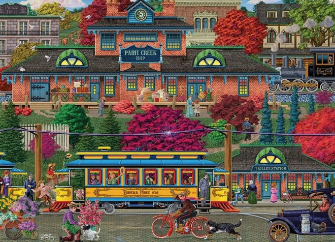 Puzzle stația de tramvai COBBLE HILL 500 piese