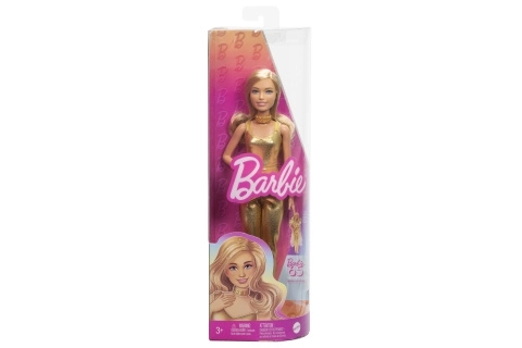 Barbie model cu salopetă aurie