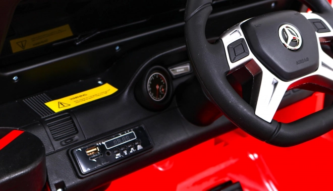 Mercedes G63 AMG Mașina pe baterii Roșie + Telecomandă + 6 roți EVA + Start lent + MP3 LED