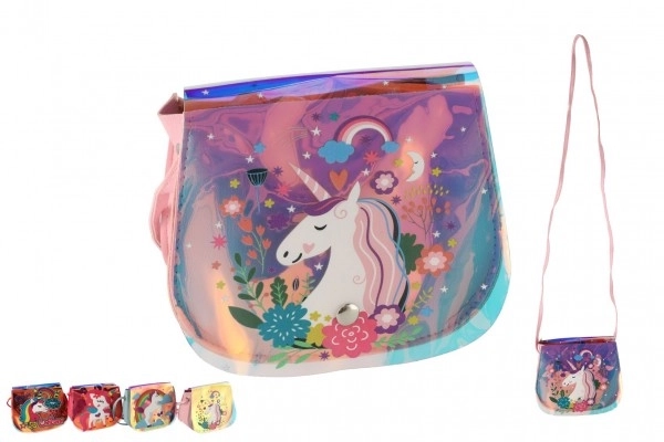 Geantă curcubeu cu unicorn din plastic