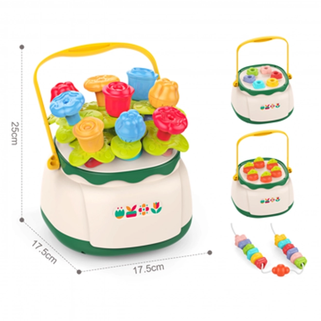 Woopie coș cu flori sorter și împletitor educativ pentru copii