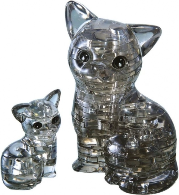 Puzzle 3D cristal Pisică cu pisoi 49 piese