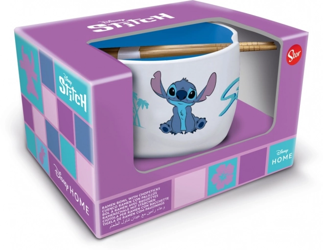 Set cadou bol ramen și bețișoare Stitch