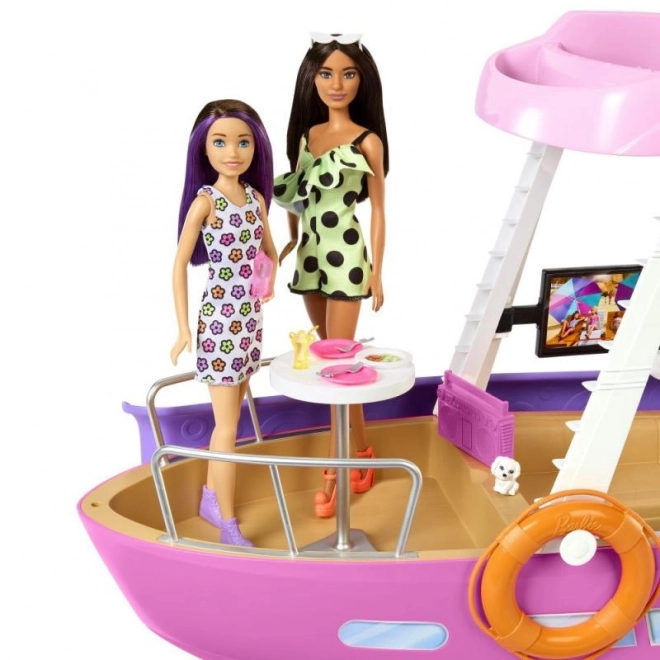 Barbie iaht de vis cu motor, cu transformare a interiorului și accesorii