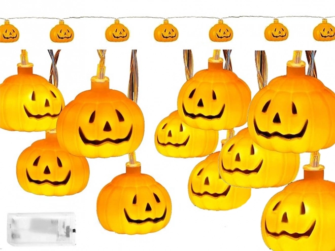 Ghirlandă luminoasă dovleac pentru Halloween 200 cm