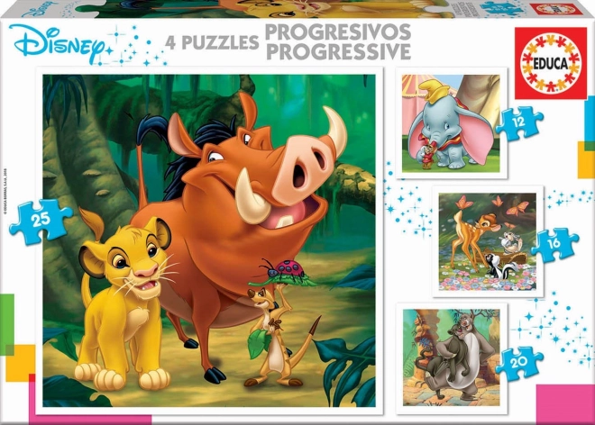 Puzzle educa povești Disney 4 în 1