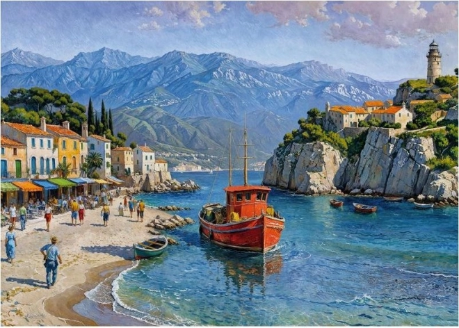 Puzzle Cherry Pazzi Vesnișca lângă mare 1000 de piese
