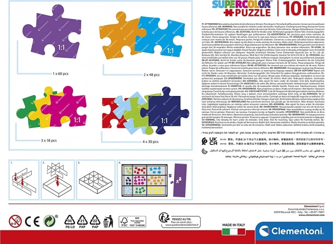 Puzzle 10 în 1 Rainbow High Super Color