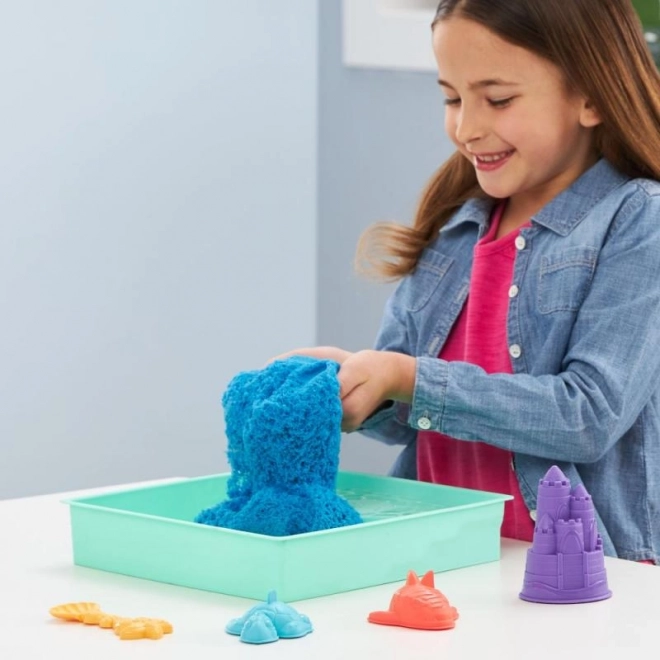 Kinetic Sand set cutie cu nisip lichid albastru