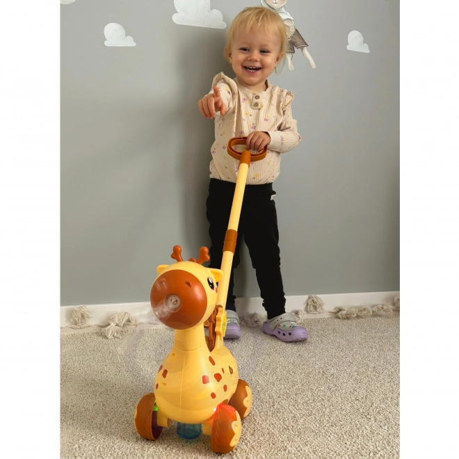 Pusher cu bule săpun în formă de girafă 2 în 1 WOOPIE