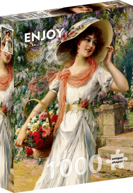 Puzzle Emile Vernon: Grădina cu flori 1000 piese