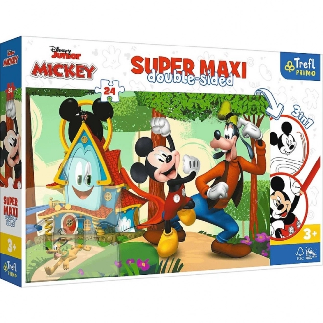 Puzzle dublu față Mickey Mouse Super Maxi 24 de piese