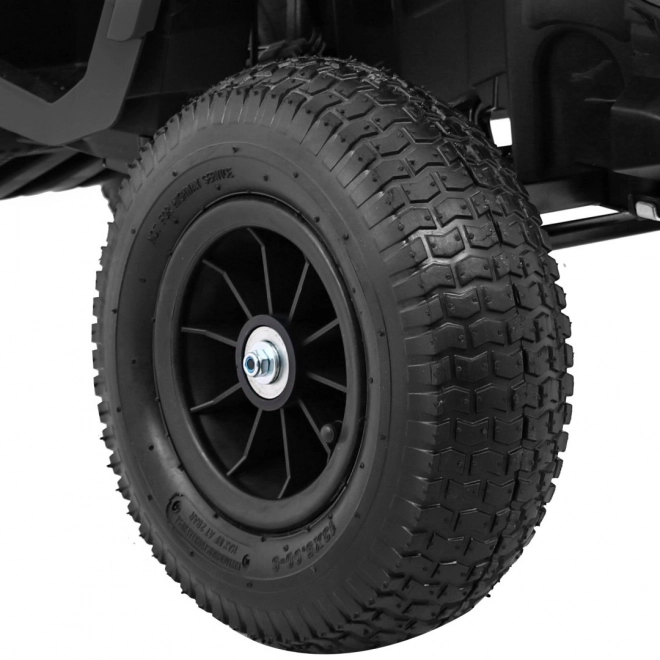 ATV pentru copii, quad Air pe baterie Negru + roți gonflabile + radio MP3 + pornire lentă