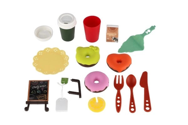 Set de bucătărie cu vase și alimente din plastic