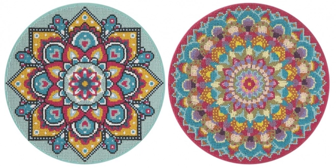Pictură diamant pe pânză cu mandala roz