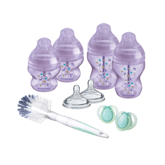 Set biberoane anticolici avansat tommee tippee, dimensiuni amestecate, 9 buc, mov