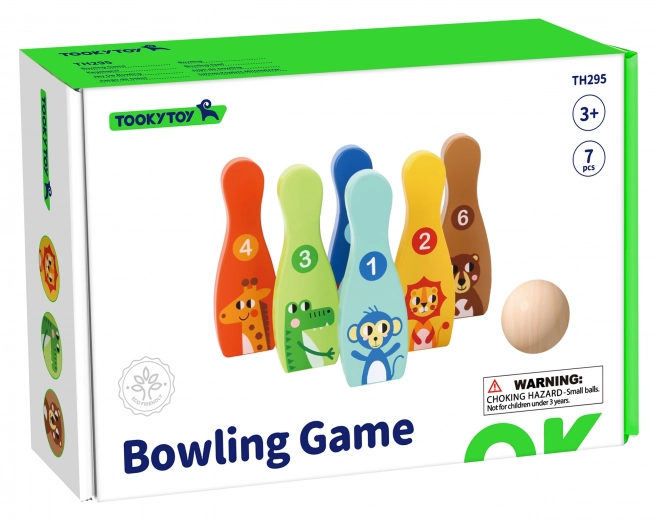 Set de bowling din lemn pentru copii Tooky Toy