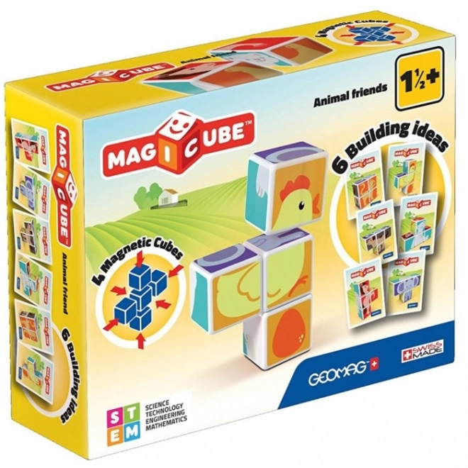 Magnetice Geomag Magicube - Animale vesele