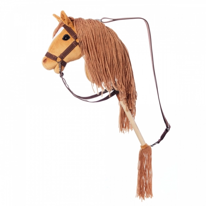 Cal de lemn pe băț Hobby Horse HOPPIHORSE Maro castaniu