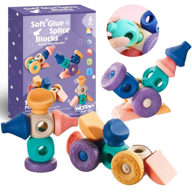 Set De Cuburi Sensory WOOPIE Pentru Bebeluși