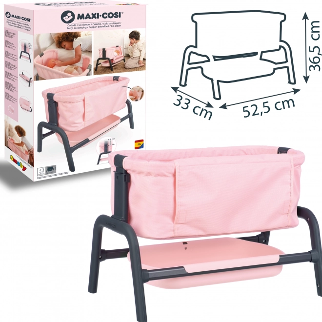 SMOBY Maxi-Cosi Quinny pătuț pentru păpuși 38 cm cu spațiu de depozitare și înălțime reglabilă