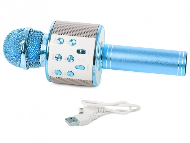 Mikrofon karaoke wireless cu difuzor – Albastru