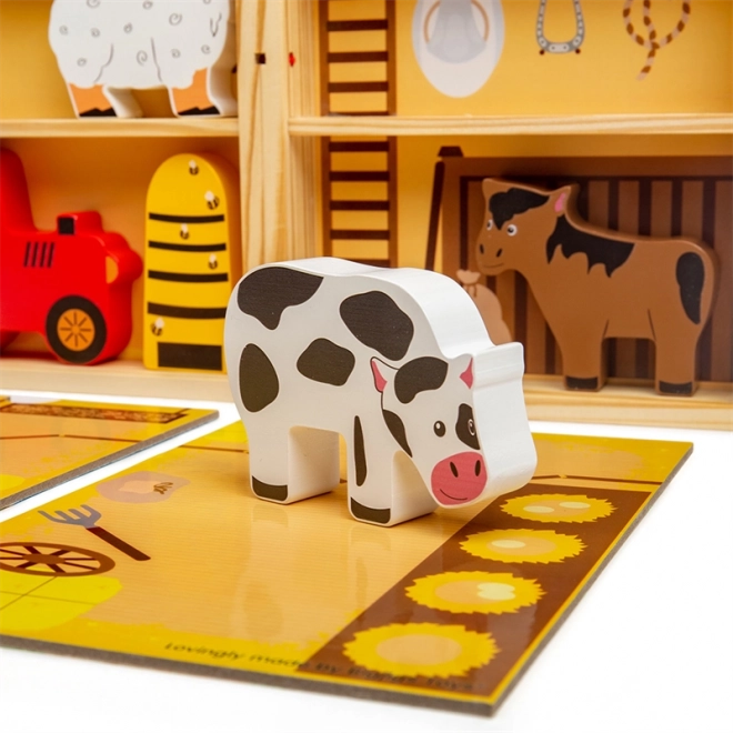 cutie de joacă fermă cu animale Bigjigs Toys