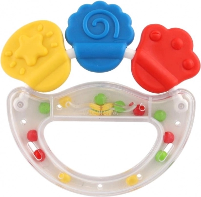 Zornăitoare și inel gingival din plastic și silicon pentru cei mici