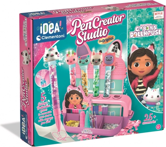 Set pentru realizarea pixurilor GABBY’S DOLLHOUSE – 5 pixuri CLEMENTONI