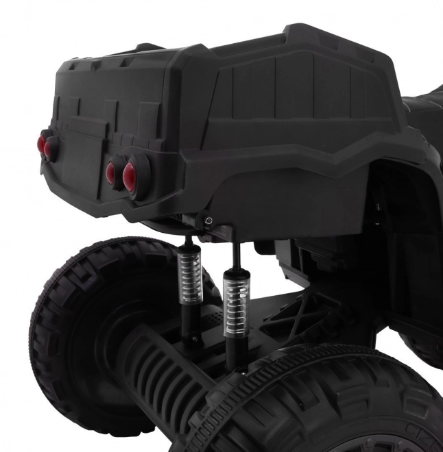 ATV XL 2,4GHz baterie pentru copii negru/verde + telecomandă + tracțiune 4x4 + suport bagaje + pornire lentă + EVA + LED audio