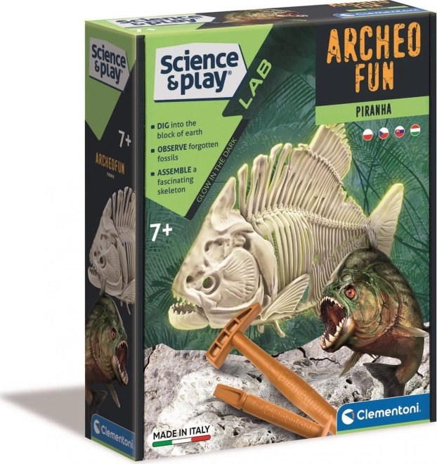 Clementoni Science&Play ArcheoFun: Piranha fosforescentă