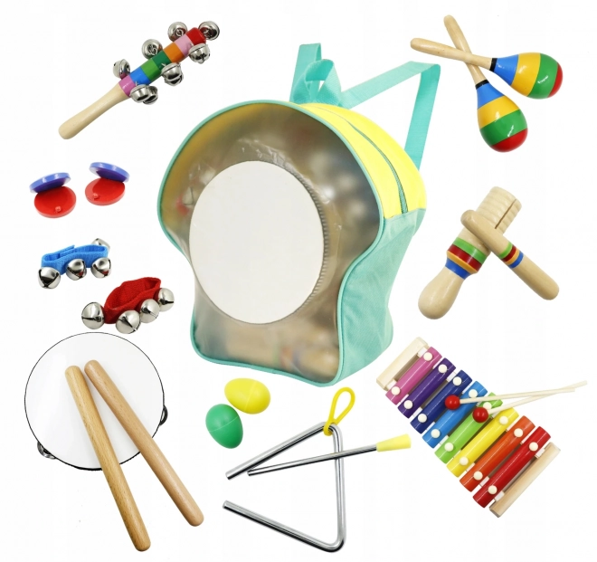 Set de instrumente muzicale pentru copii + rucsac Ecotoys