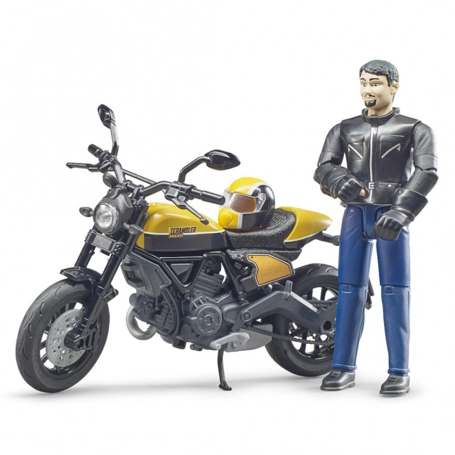 Motocicletă Ducati Cafe Racer cu figurina BWORLD