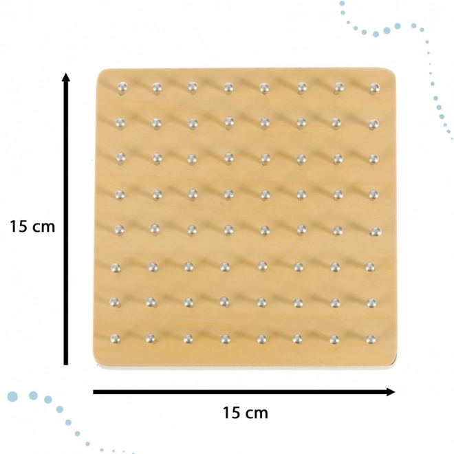 Tablă din lemn Geoboard pentru crearea formelor cu elastic