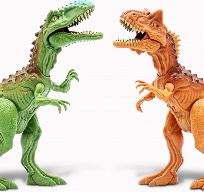Primal Clash! Set de luptă Dino Carnotaurus vs Gigantosaurus, figurine 21 cm