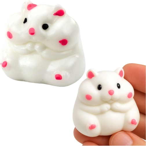 Jucărie antistres squishy gniotek hamster alb 5 cm