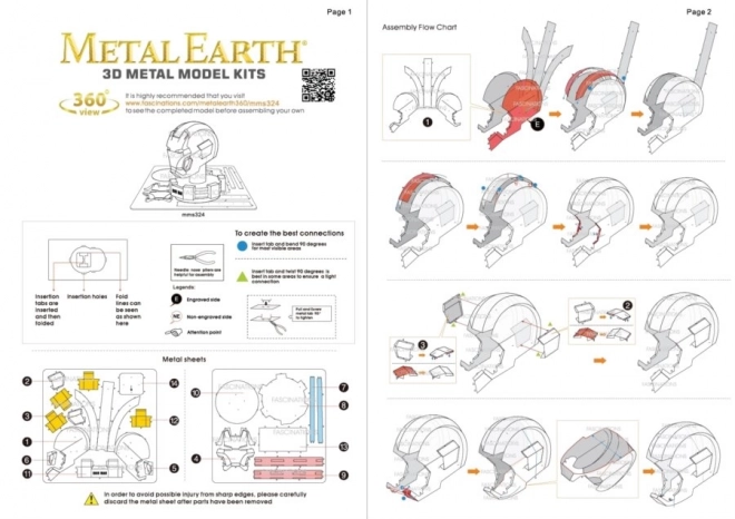 Puzzle 3D Metal Earth Avengers: Casca lui Iron Man