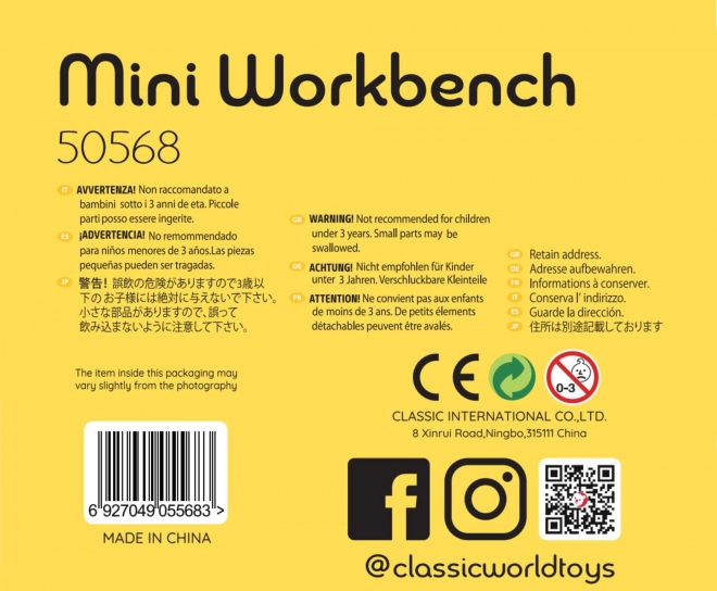 Banc de lucru din lemn pentru copii cu unelte Classic World