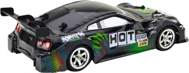 Mașină de curse RC pentru drift negru-verde 30 km/h 1:16