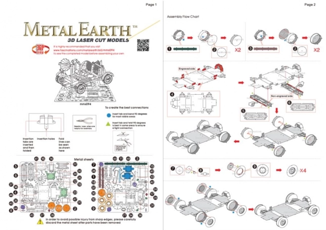 Puzzle 3D metal earth rover lunar
