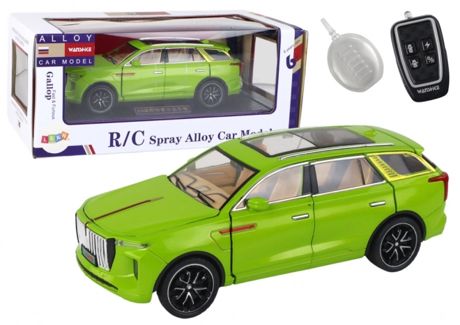 Model de mașină RC din aluminiu 1:24 verde