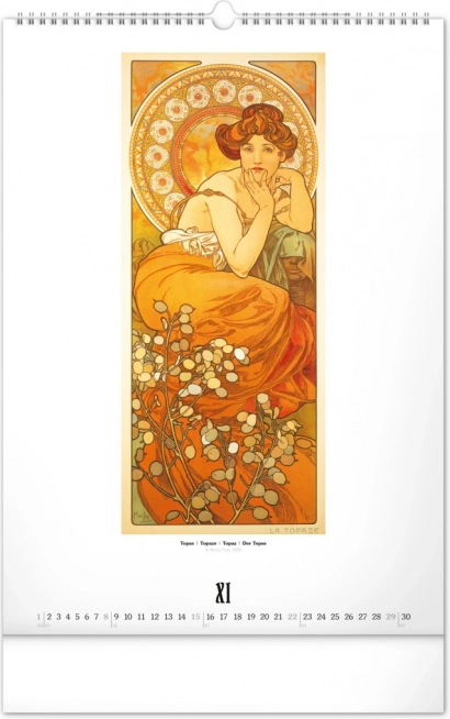 Calendar de perete Alfons Mucha 2026
