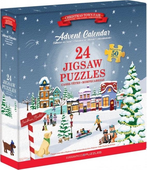 calendar advent eurographics: târg de Crăciun 24x50 piese