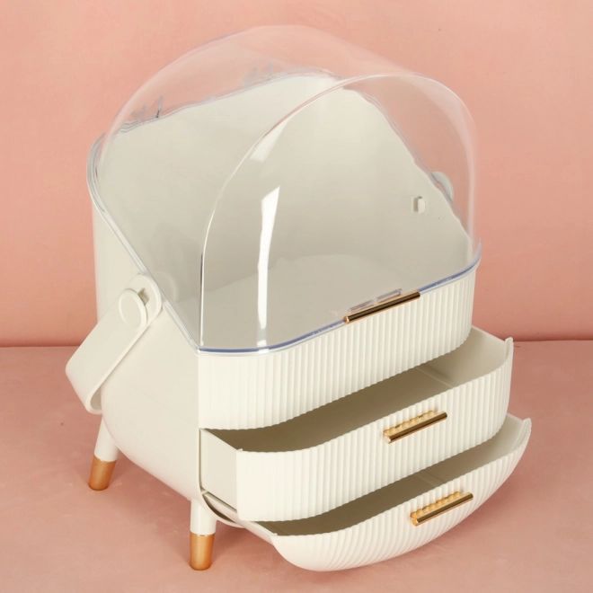 organizer cosmetic alb cu sertare