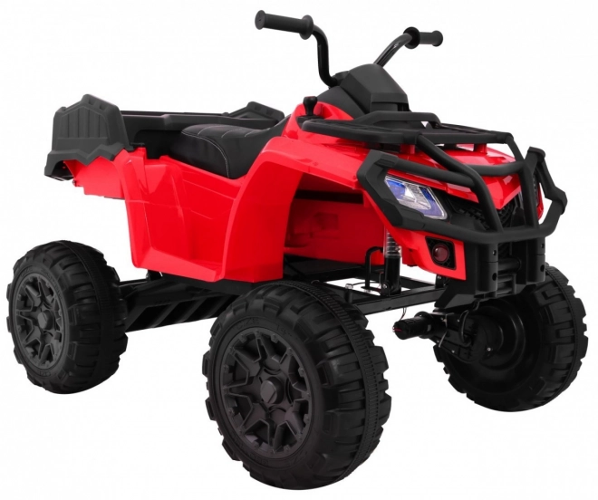 ATV Quad XL la baterie pentru copii Roșu + tracțiune 4x4 + suport bagaje + start lent + EVA + LED audio