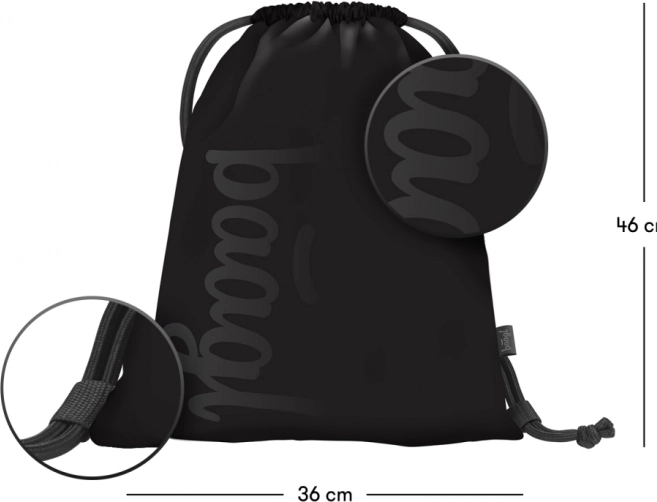 Set școlar BAAGL: Rucsac, Penar și Săculeț Cubic Uni Negru
