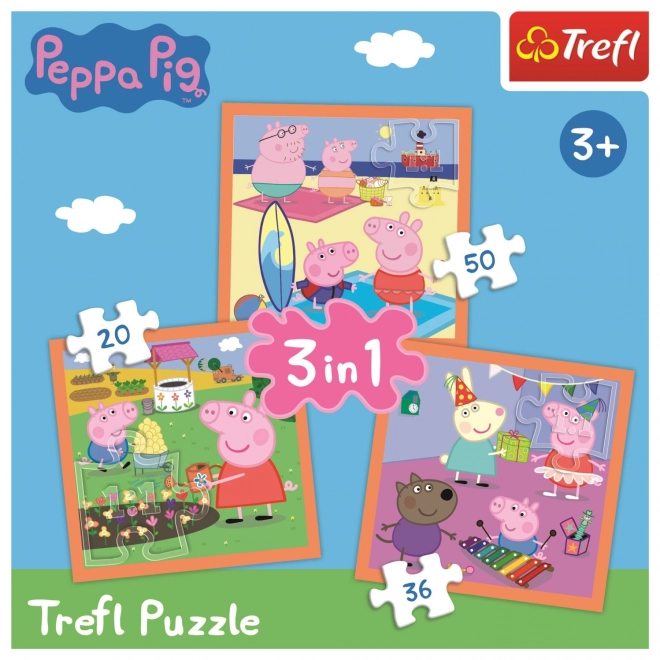 Puzzle Peppa Pig Idei uimitoare 3 în 1