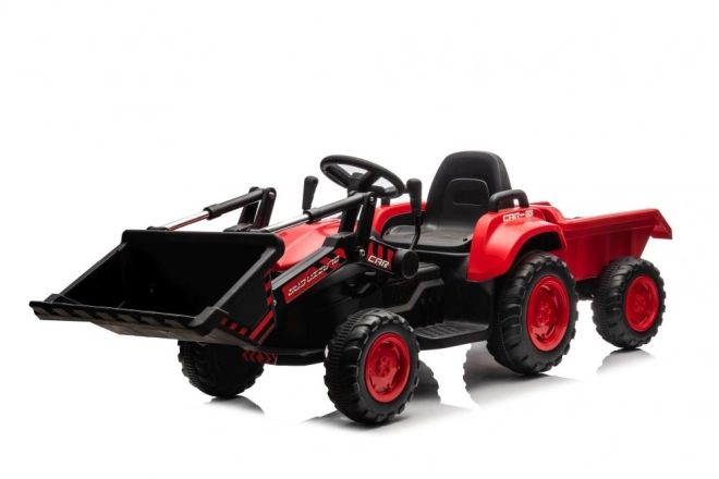 Tractor roșu pentru copii cu acumulator reîncărcabil și cupă