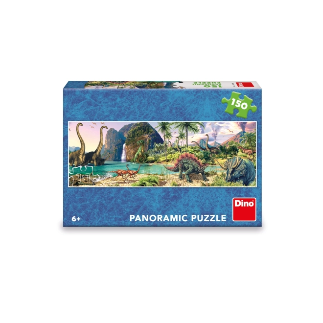 Puzzle panoramic dinozauri la lac 150 piese