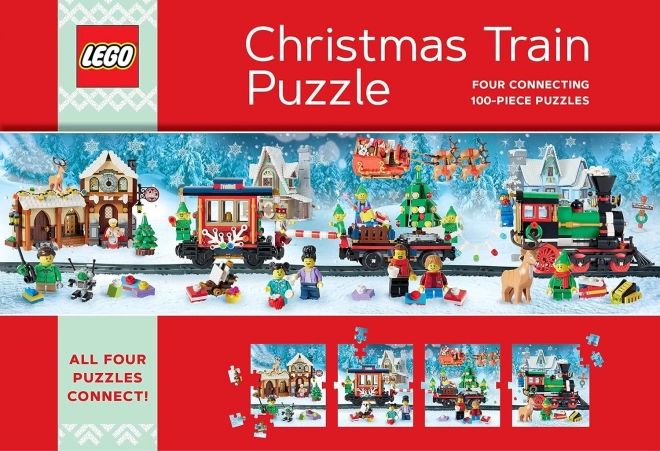 Puzzle LEGO Crăciun Tren 4x100 Piese